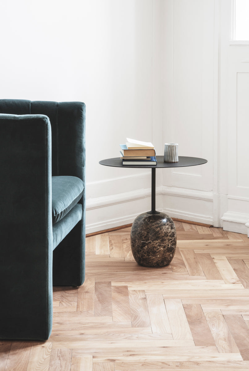 Lato LN8 coffee table, black - Emperador marble