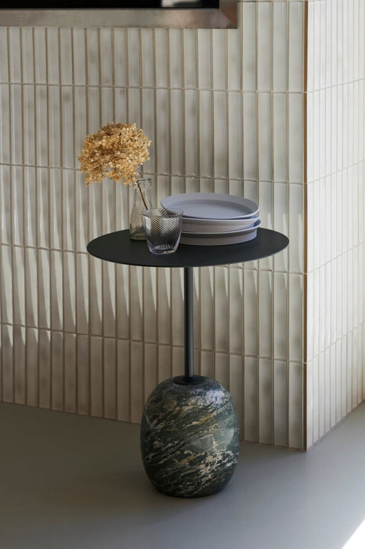 Lato LN9 coffee table, deep green - Verde Alpi marble