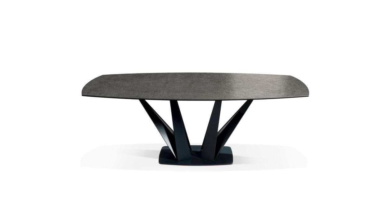 Alliage Dining Table Barrel/Oval by Roche Bobois #L. 220 x H. 75 x P. 115 cm/Fokos Ceramic | Lead
