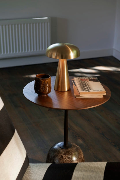 Lato LN8 coffee table, walnut - Emperador marble
