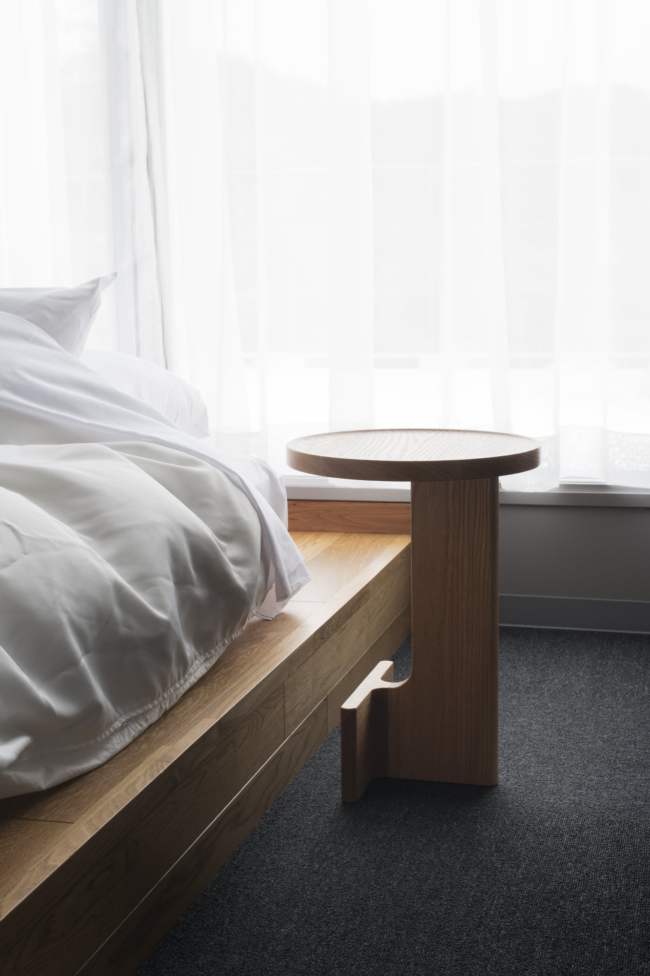 Beam side table, oak