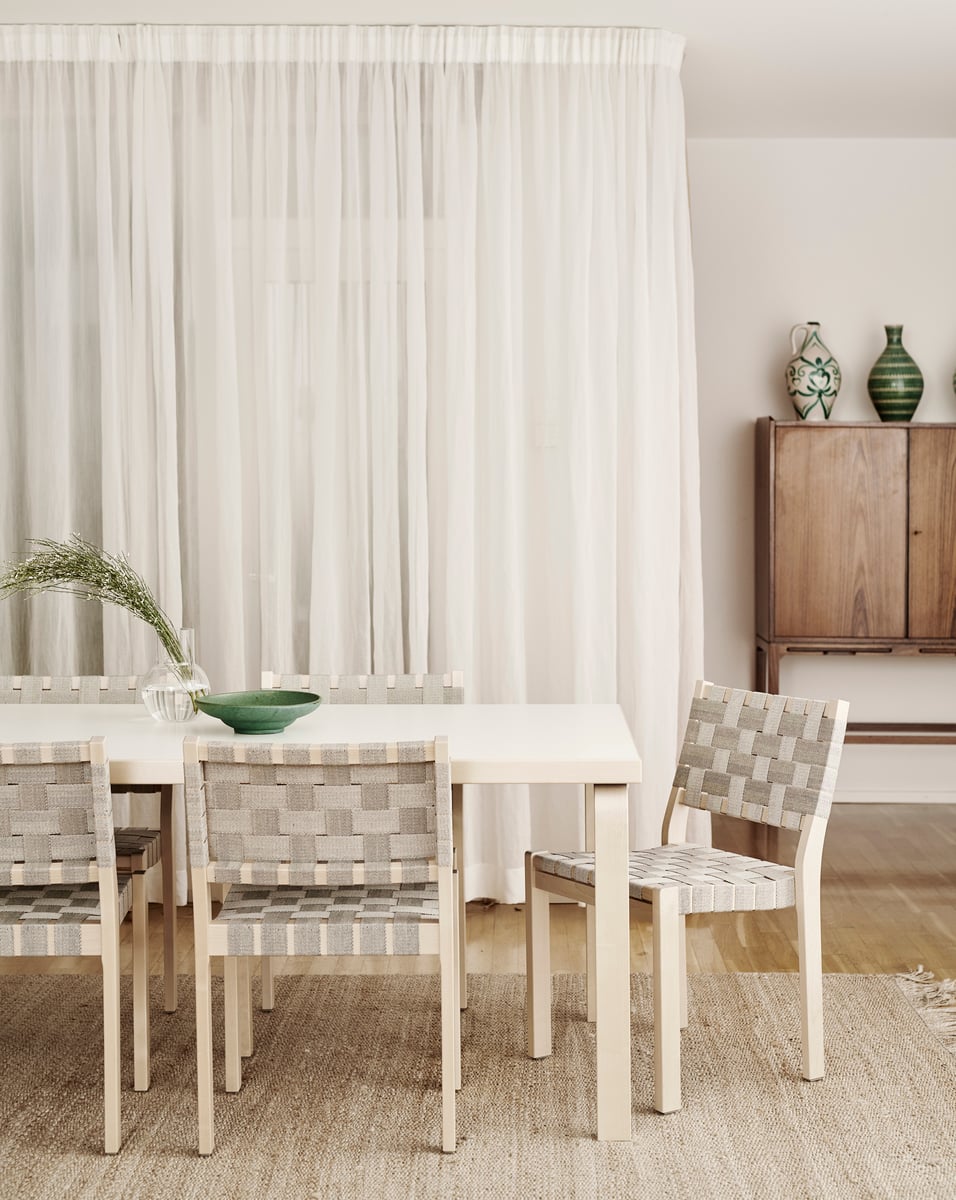 Aalto table 83, birch - white laminate