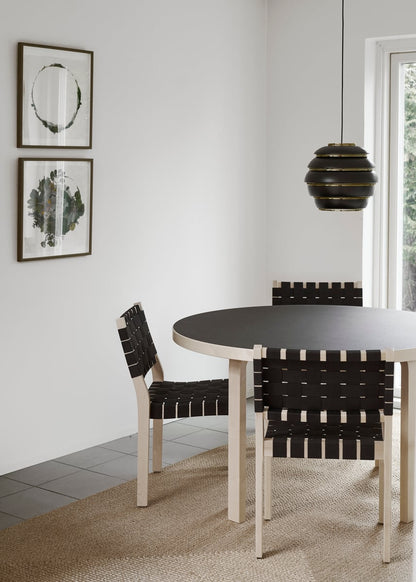 Aalto table 91, birch - black linoleum