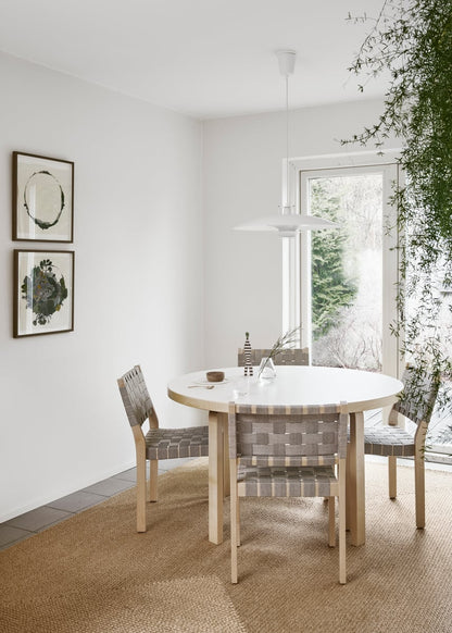 Aalto table 91, birch - white laminate