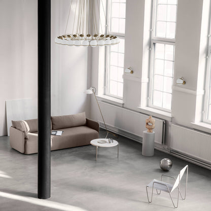 Suspension Lamp Model 2109/24/14 by Astep #24 Opaline Spheres (14cm Diameter) / Champagne Structure
