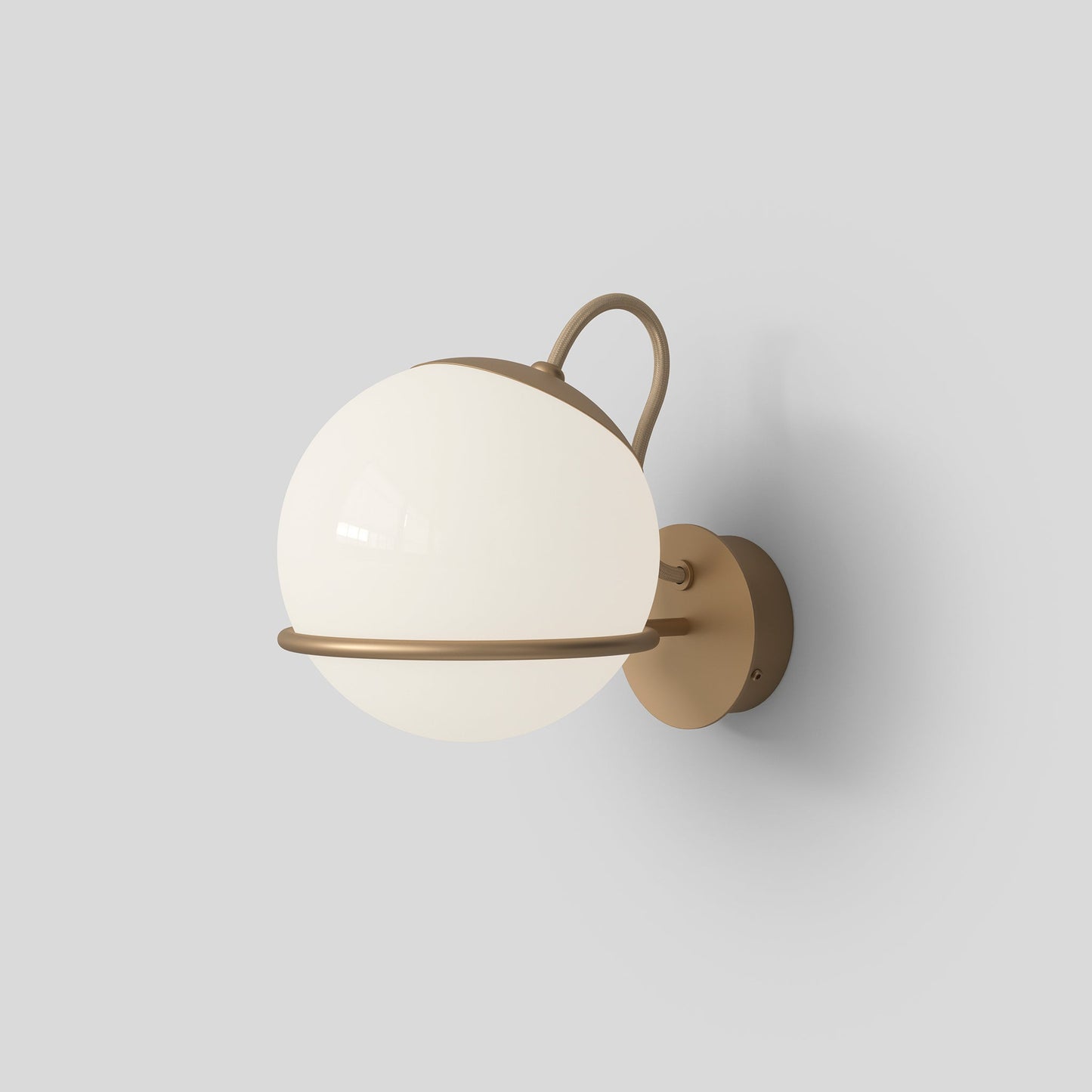Wall Lamp Model 237/1 by Astep #1 Opaline Sphere (14cm Diameter) / Champagne Mount