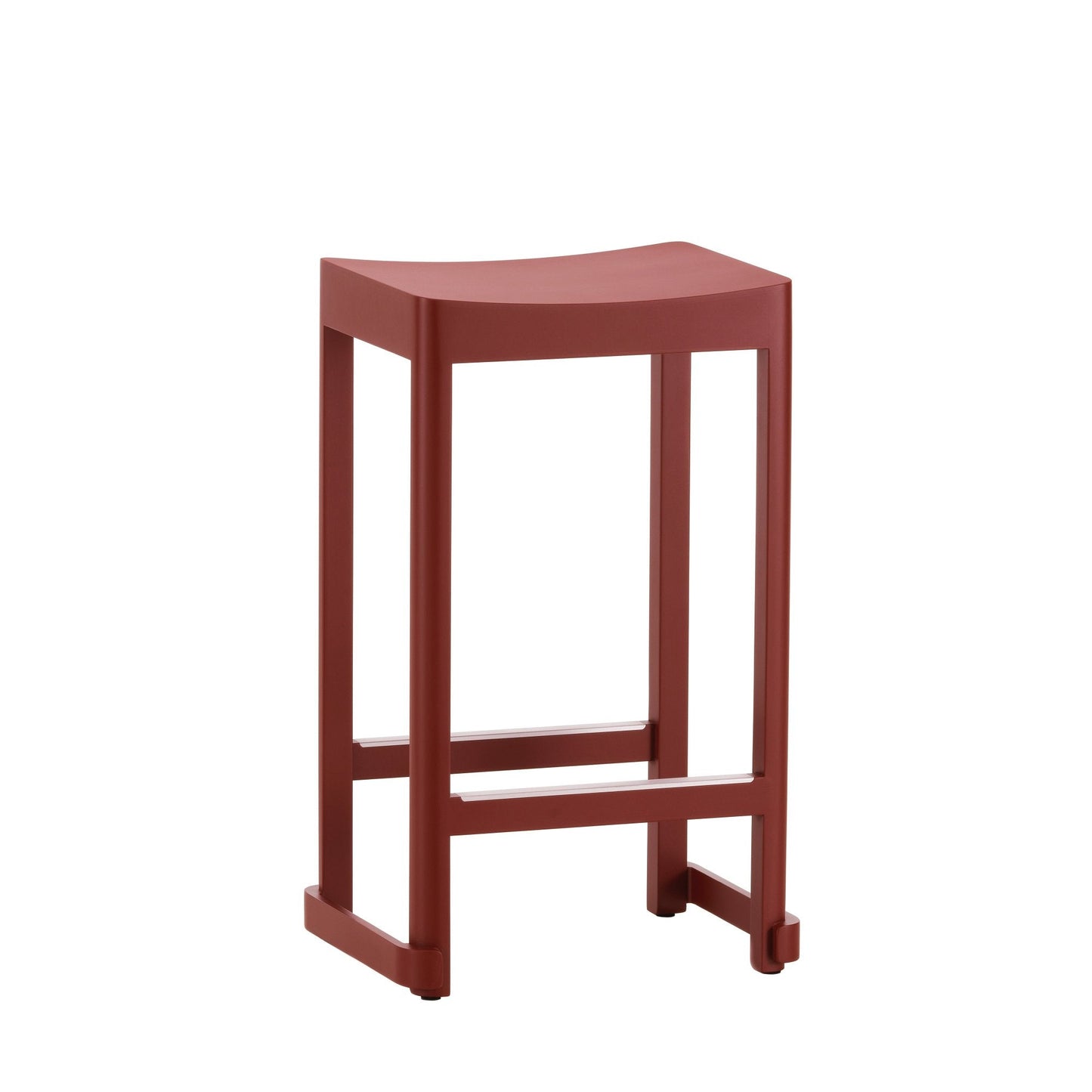 Artek Atelier Bar Stool, low — dark red lacquered