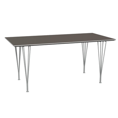 Rectangular - B638, Dining Table, 160 x 80 cm (Table Height - 72 cm) by Fritz Hansen #Fenix / Grey (718)/Brushed metal / Aluminium - Matt/Powder Coated Steel / Nine Grey (150)