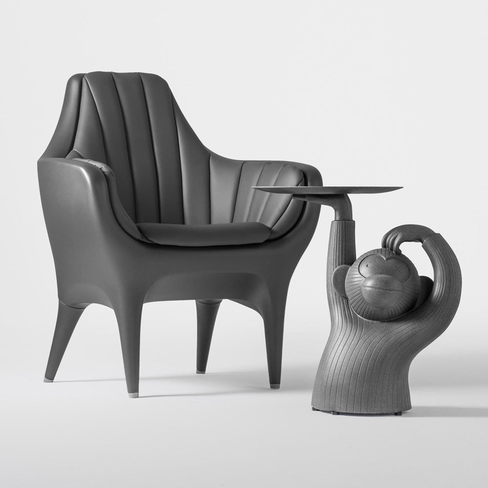 Round Concrete Side Table Monkey by Bd Barcelona Design #Black
