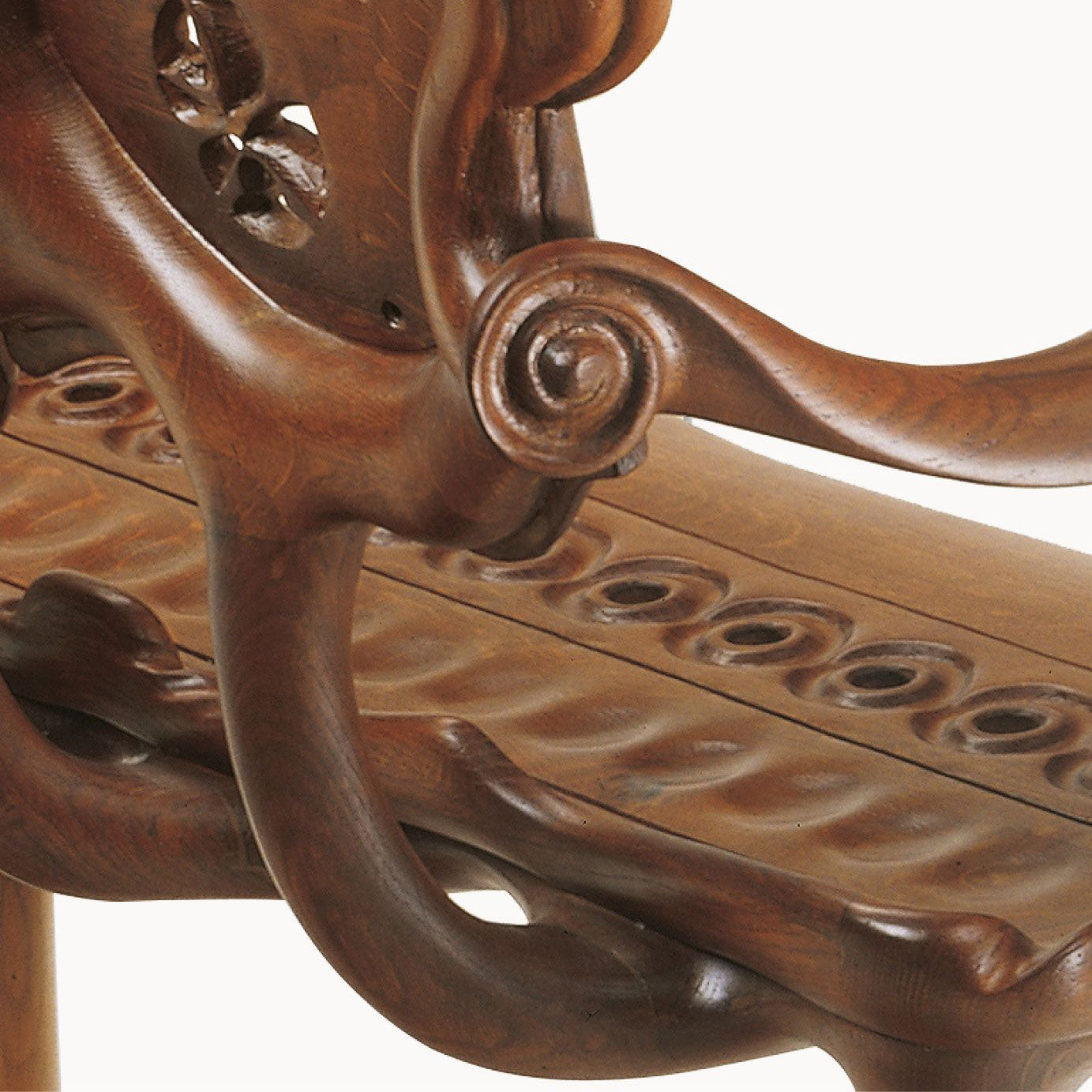 Solid Wood Bench With Back CALVET by Bd Barcelona Design