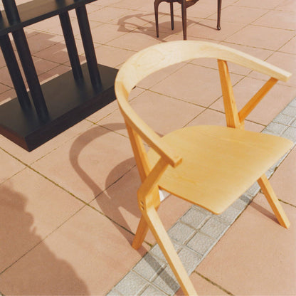 CHAIR B - Folding wooden chair with armrests, Not upholstered seat