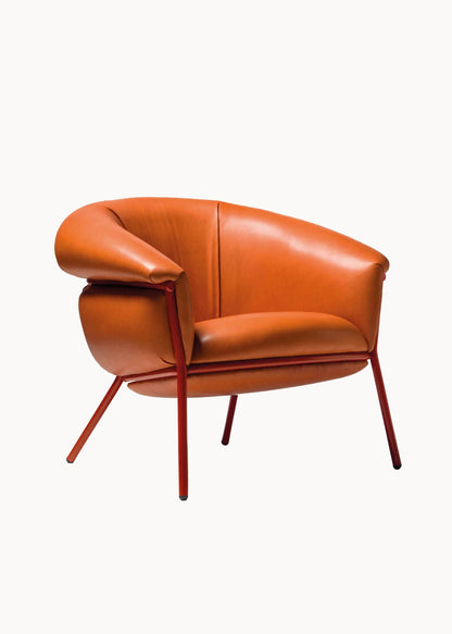 GRASSO - Upholstered armchair (Structure Color - Red RAL 3013) by BD Barcelona Design