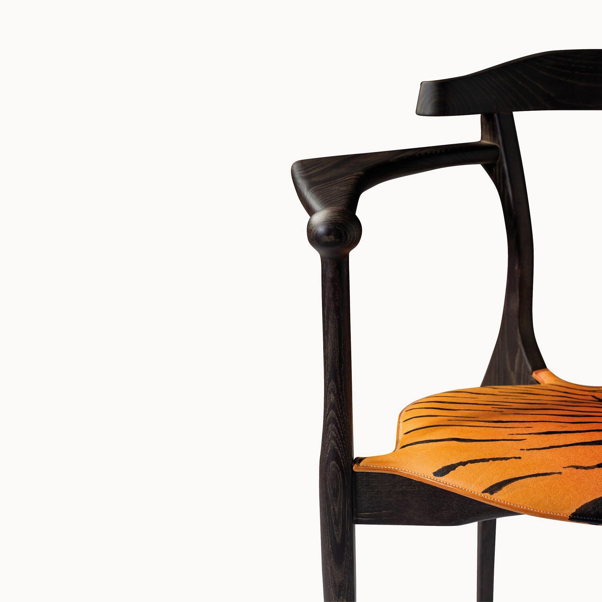 Ash easy chair with armrests & integrated cushion TIGER ART GAULINO by Bd Barcelona Design