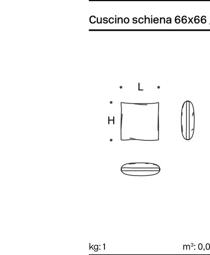 Pixel Back cushion 66x66 - Technical Drawing