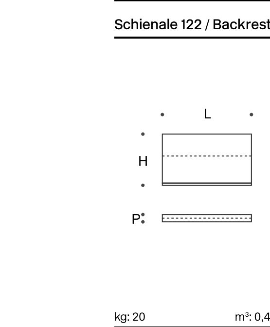Pixel Backrest 122 - Technical Drawing