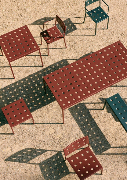 Balcony low table, 50 x 51,5 cm, iron red