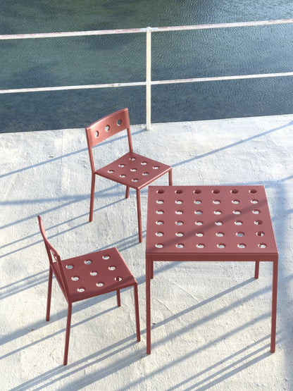 Balcony low table, 50 x 51,5 cm, iron red