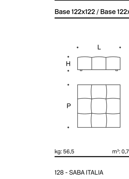 Pixel Base 122x122 - Technical Drawing