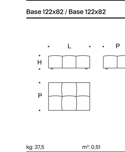 Pixel Base 122x82 - Technical Drawing