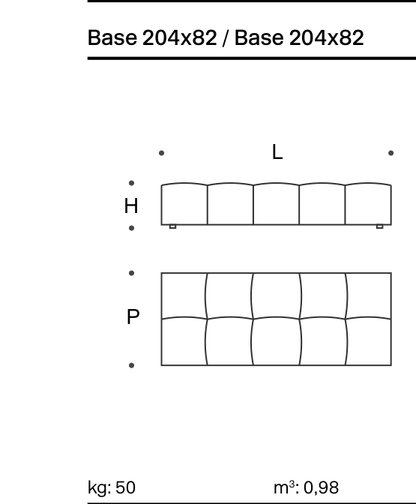 Pixel Base 204x82 - Technical Drawing