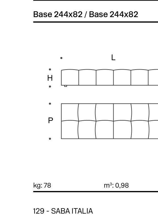 Pixel Base 244x82 - Technical Drawing
