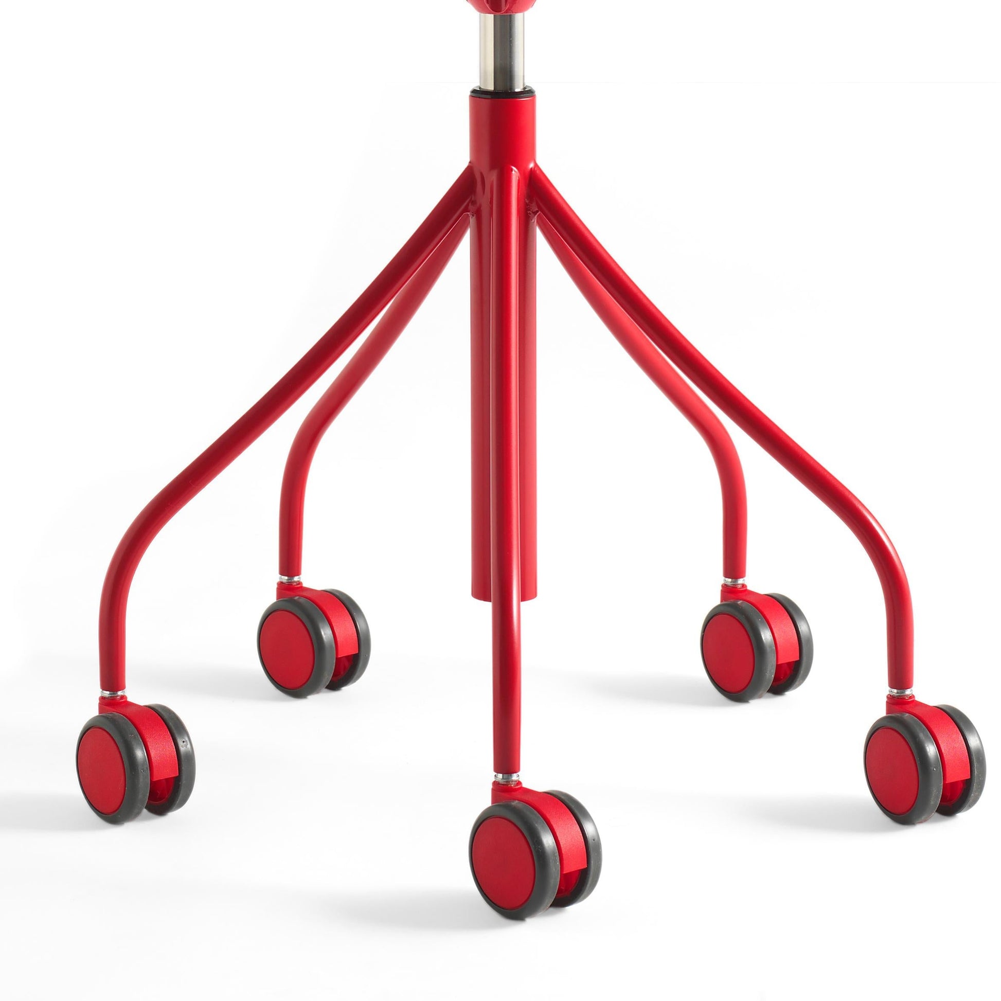 Trestle-Based Office Stool With Castors Binaria by Bd Barcelona Design #Red