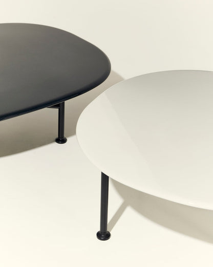 Carmel coffee table, 75 x 75 cm, black - clam white