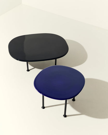 Carmel coffee table, 60 x 60 cm, black semi matt - pacific blue