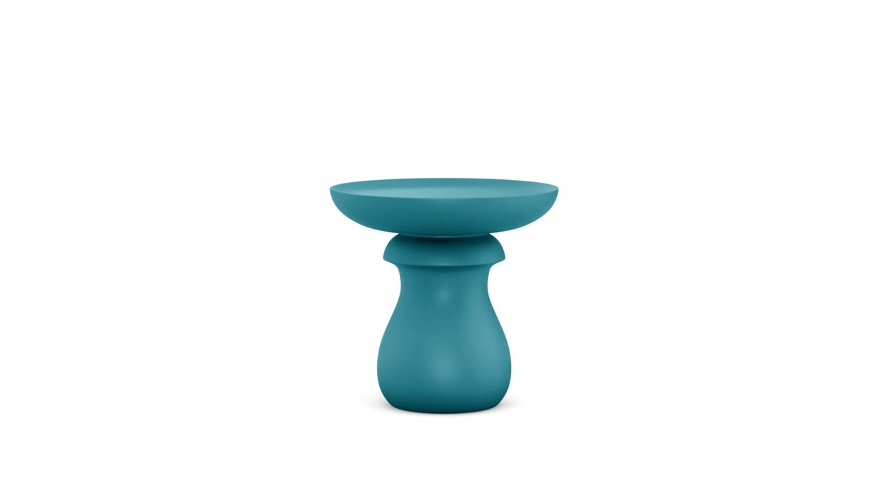 Chess End Table - Matte Lacquer by Roche Bobois #Matte lacquer/Turquoise