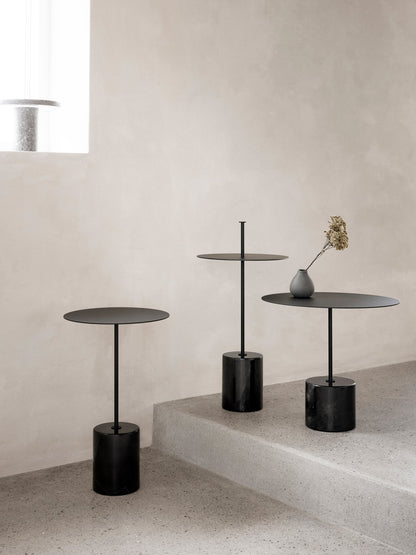 Calibre side table w. handle, high, black - Nero Marquina marble