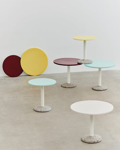 Ceramic table, 70 cm, bordeaux
