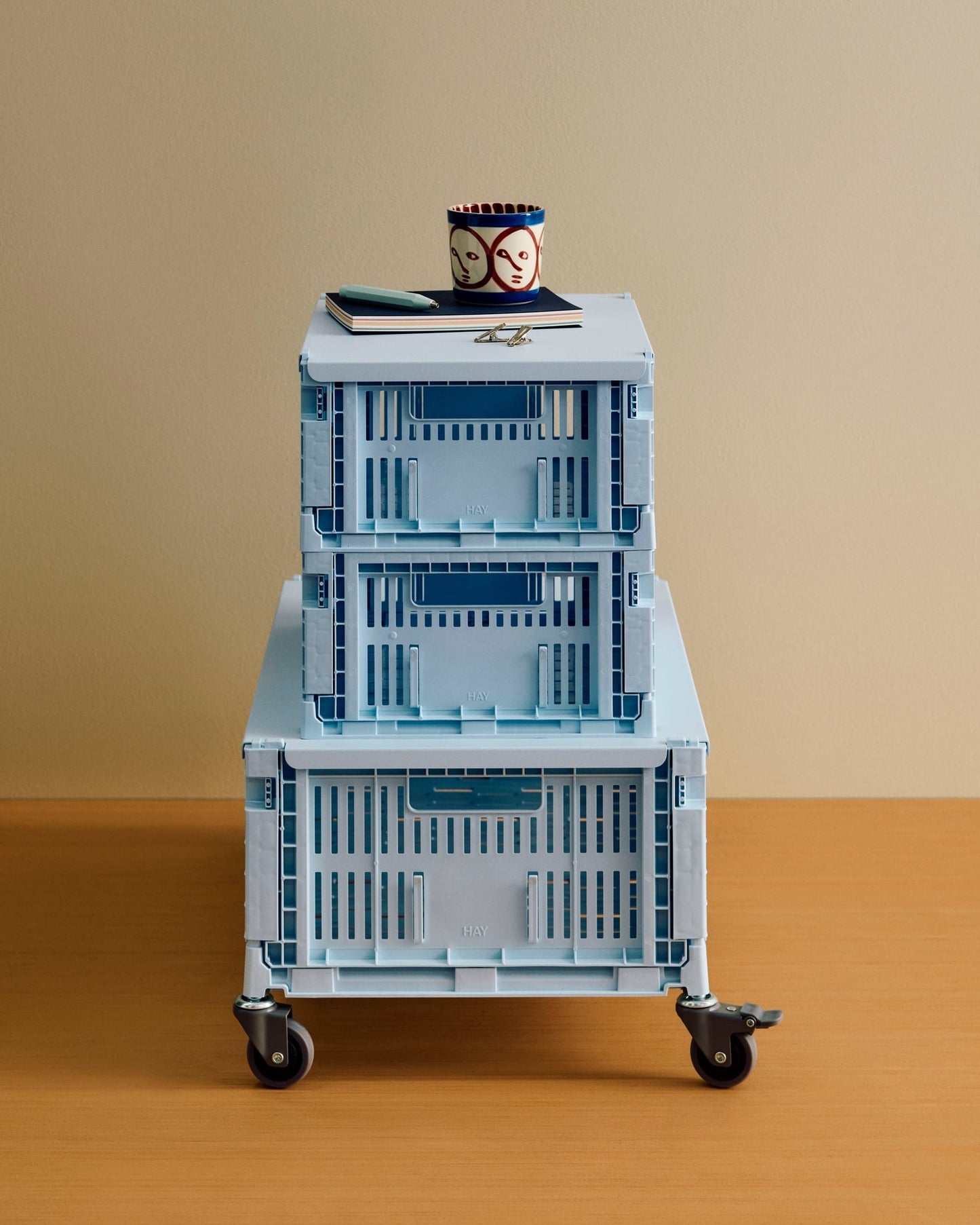Colour Crate, M, recycled plastic, soft blue