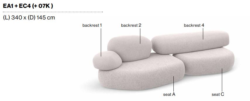 PEBBLE RUBBLE - Sectional modular sofa