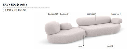 PEBBLE RUBBLE - Sectional modular sofa
