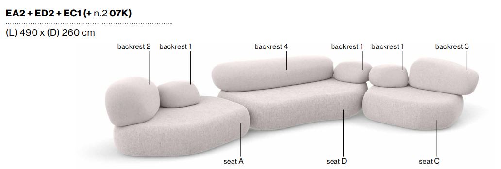 PEBBLE RUBBLE - Sectional modular sofa