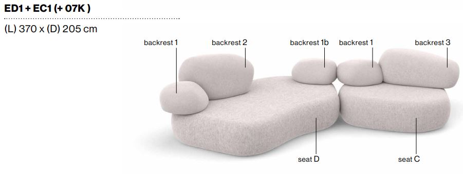 PEBBLE RUBBLE - Sectional modular sofa