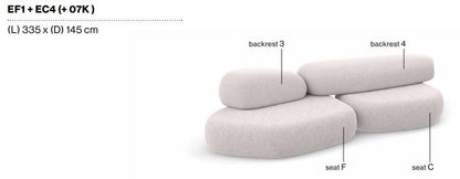 PEBBLE RUBBLE - Sectional modular sofa