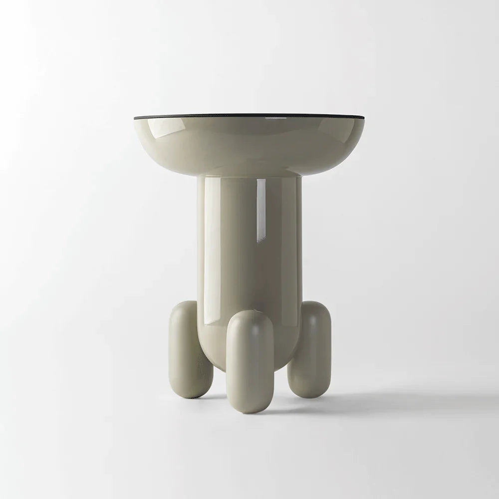 Round glass-fibre side table EXPLORER 1 by Bd Barcelona Design #Monocolor Light Grey