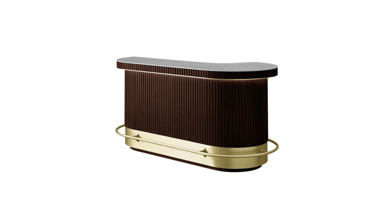 Eden-Rock Bar by Roche Bobois #Cherry : Wengé/Brass net : Brass