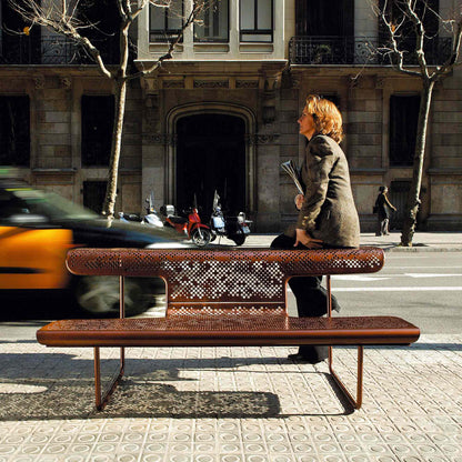Steel Bench With Back El Poeta by Bd Barcelona Design #Corten
