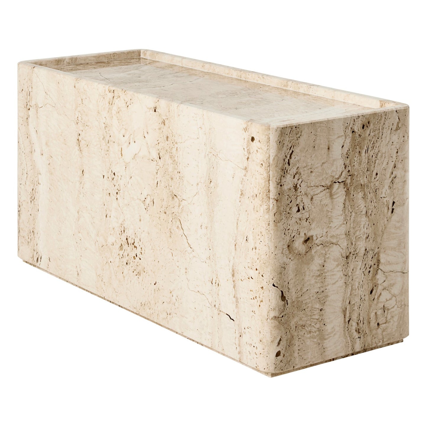Pietra side table, 30 x 80 x 40 cm, neutral white travertine