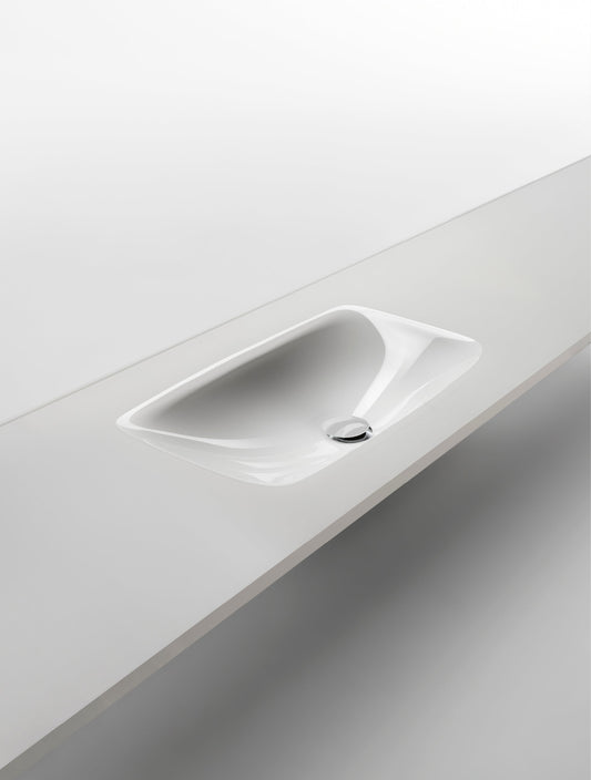 VETRO - Glass washbasin with integrated countertop by Falper