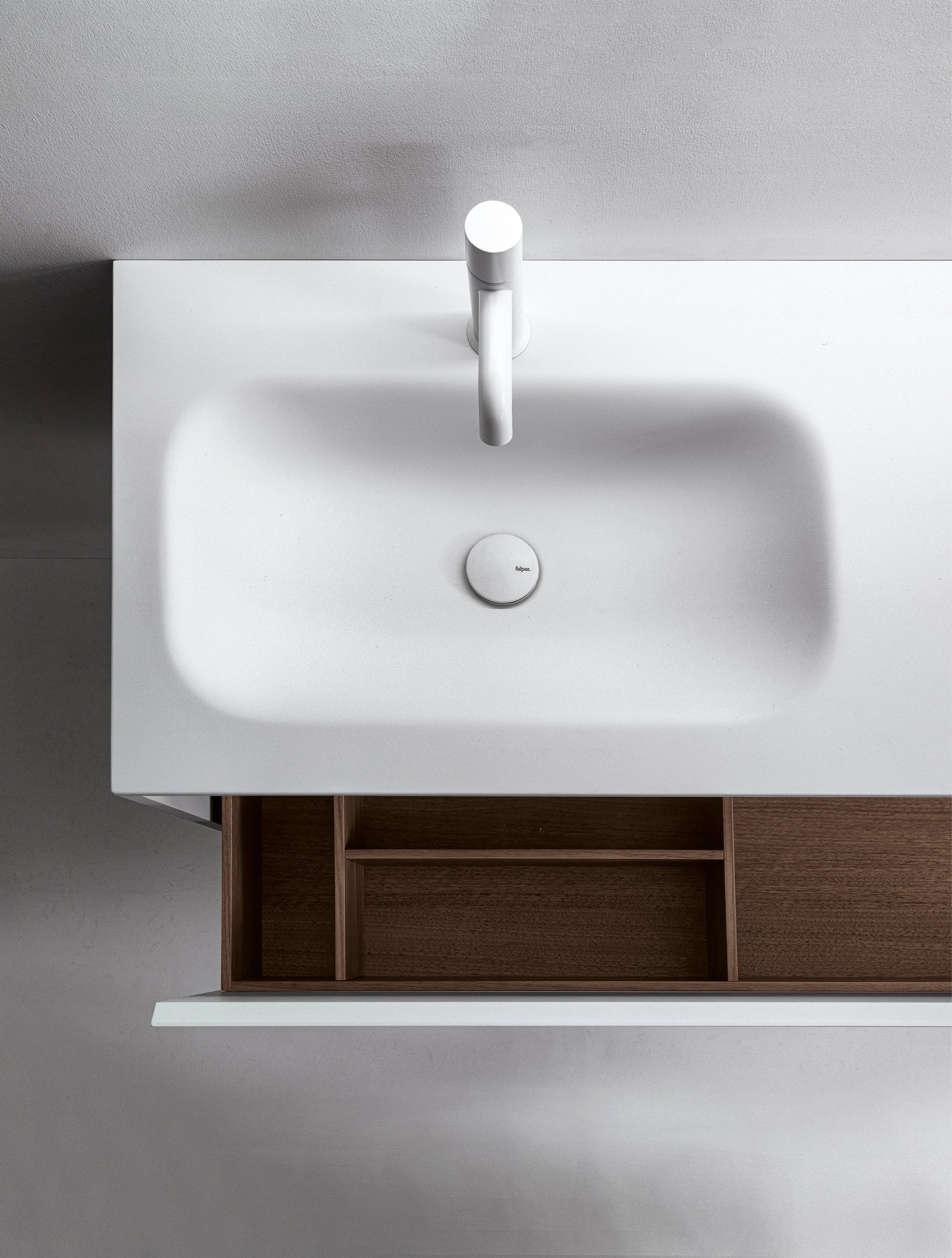 ROUNDLUX H1 - Washbasin with integrated countertop by Falper