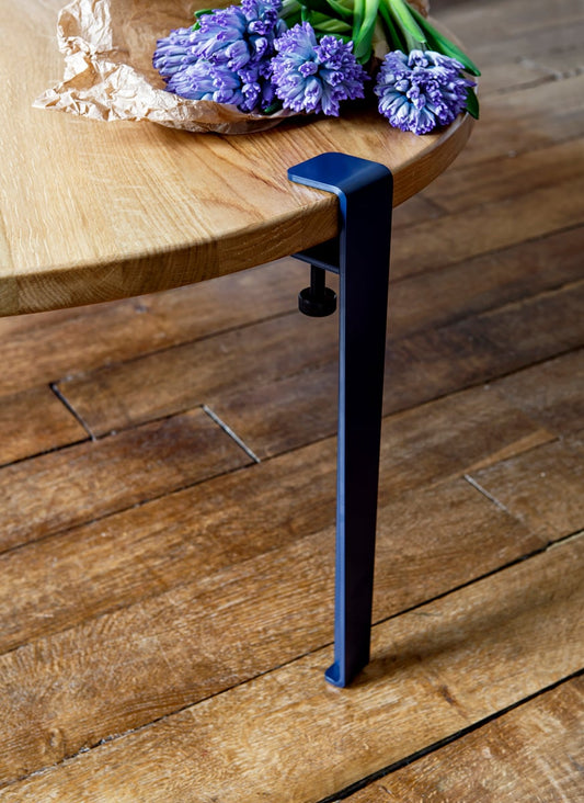 Coffee table and bench leg 43 cm, 1 piece, mineral blue