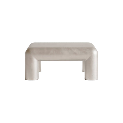 Cubio coffee table, 80 x 80 cm, raw aluminium