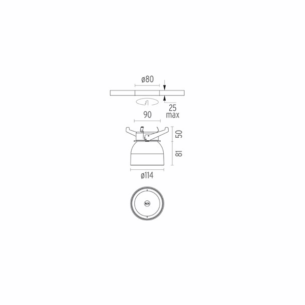 Wan Built-in Spotlight by Flos #Black