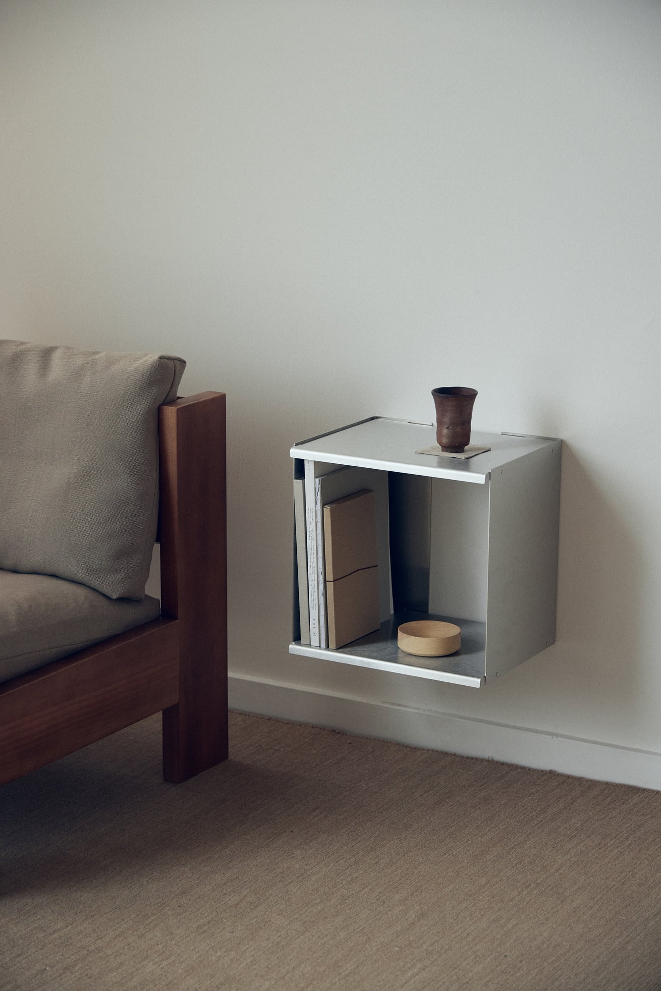 Taper Cube Box shelf, 34 x 35 cm, stainless steel