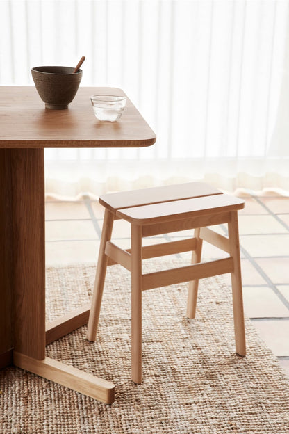 Trefoil square table, 68 x 68 cm, oak