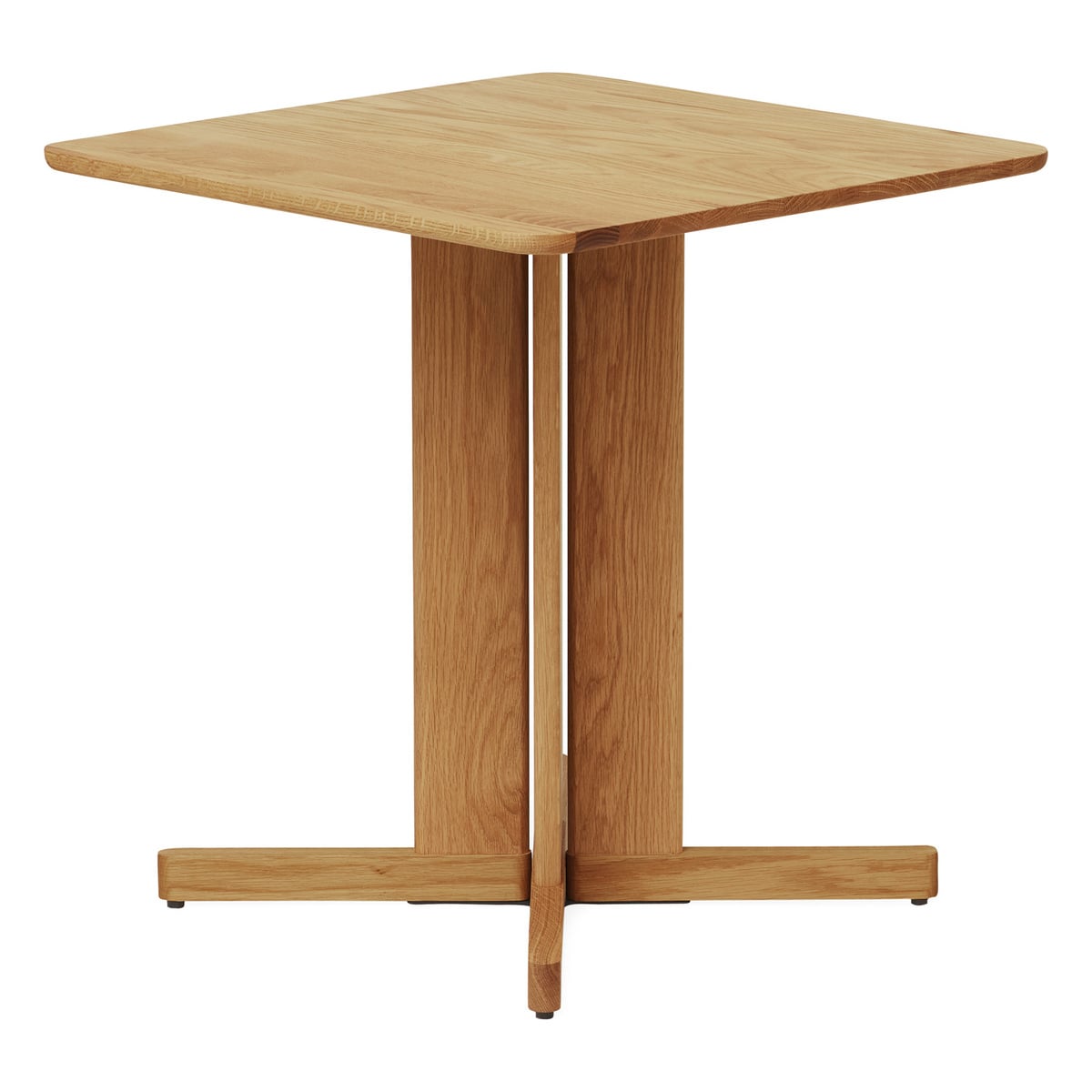 Trefoil square table, 68 x 68 cm, oak