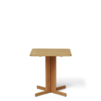 Trefoil square table, 68 x 68 cm, oak
